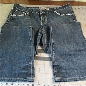 Project Indigo Women's Blue Jeans with Embellished Pockets Size 11